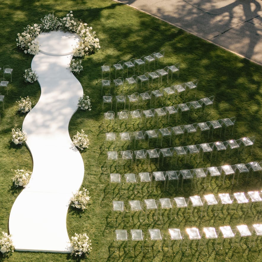 Aerial view of winning ceremony design