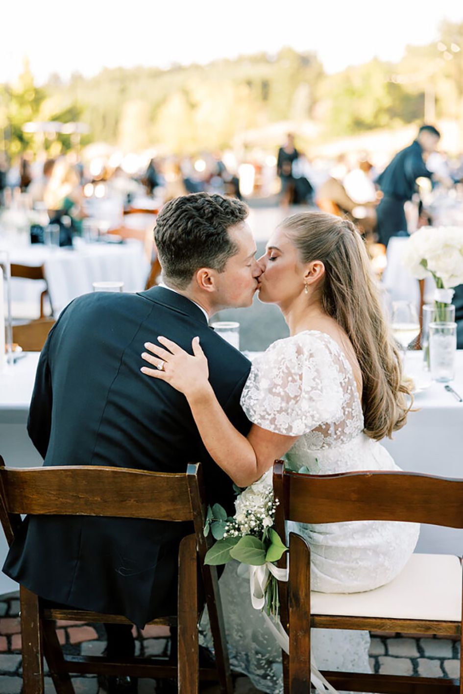 bride and groom reception