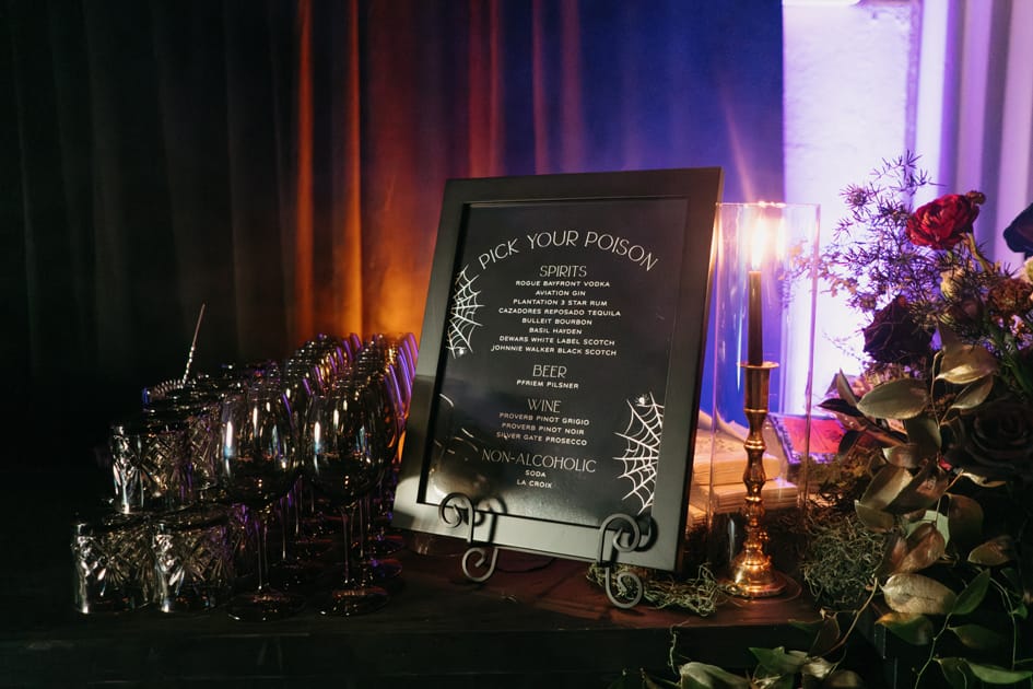 halloween wedding menu