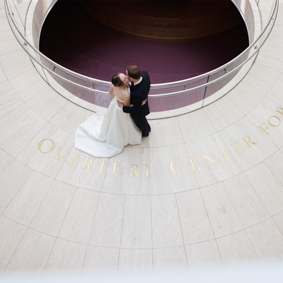 newlyweds overhead shot