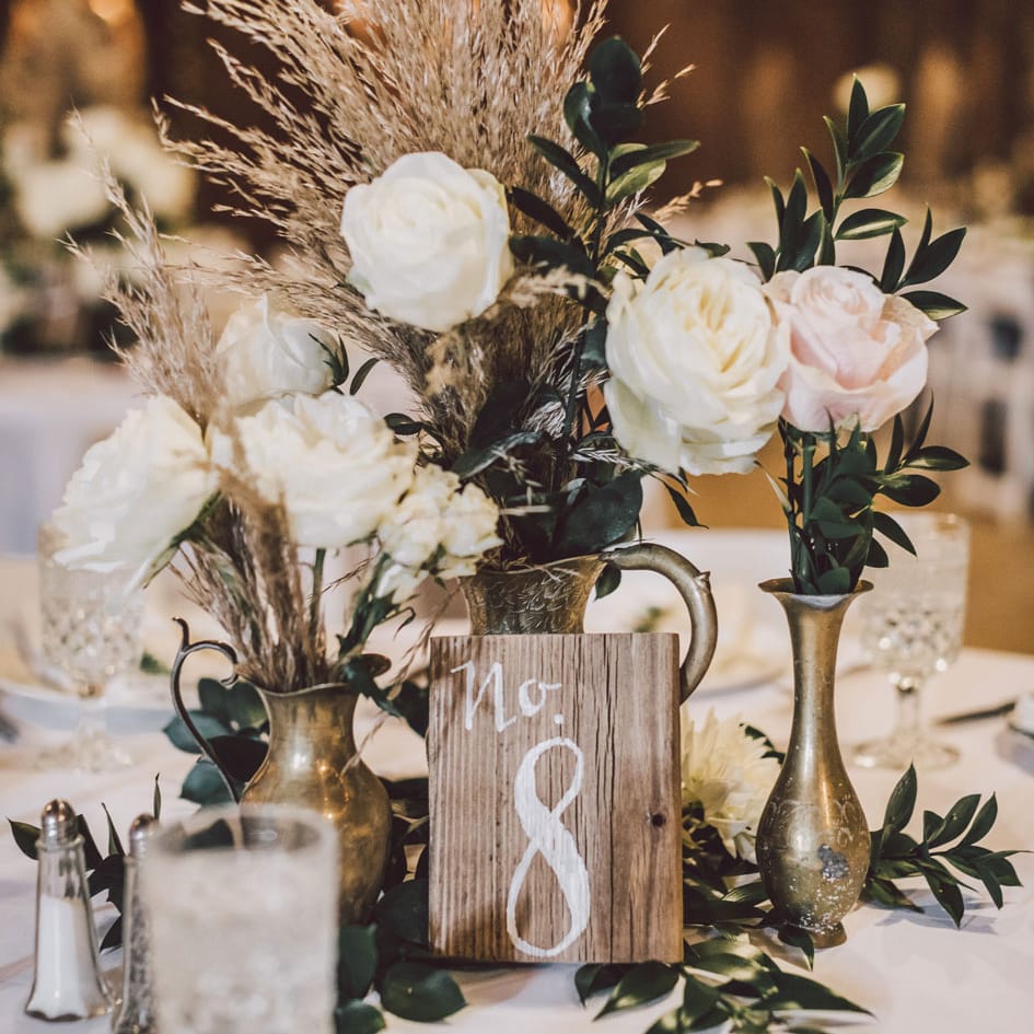 Textural Floral Centerpieces, Wedding